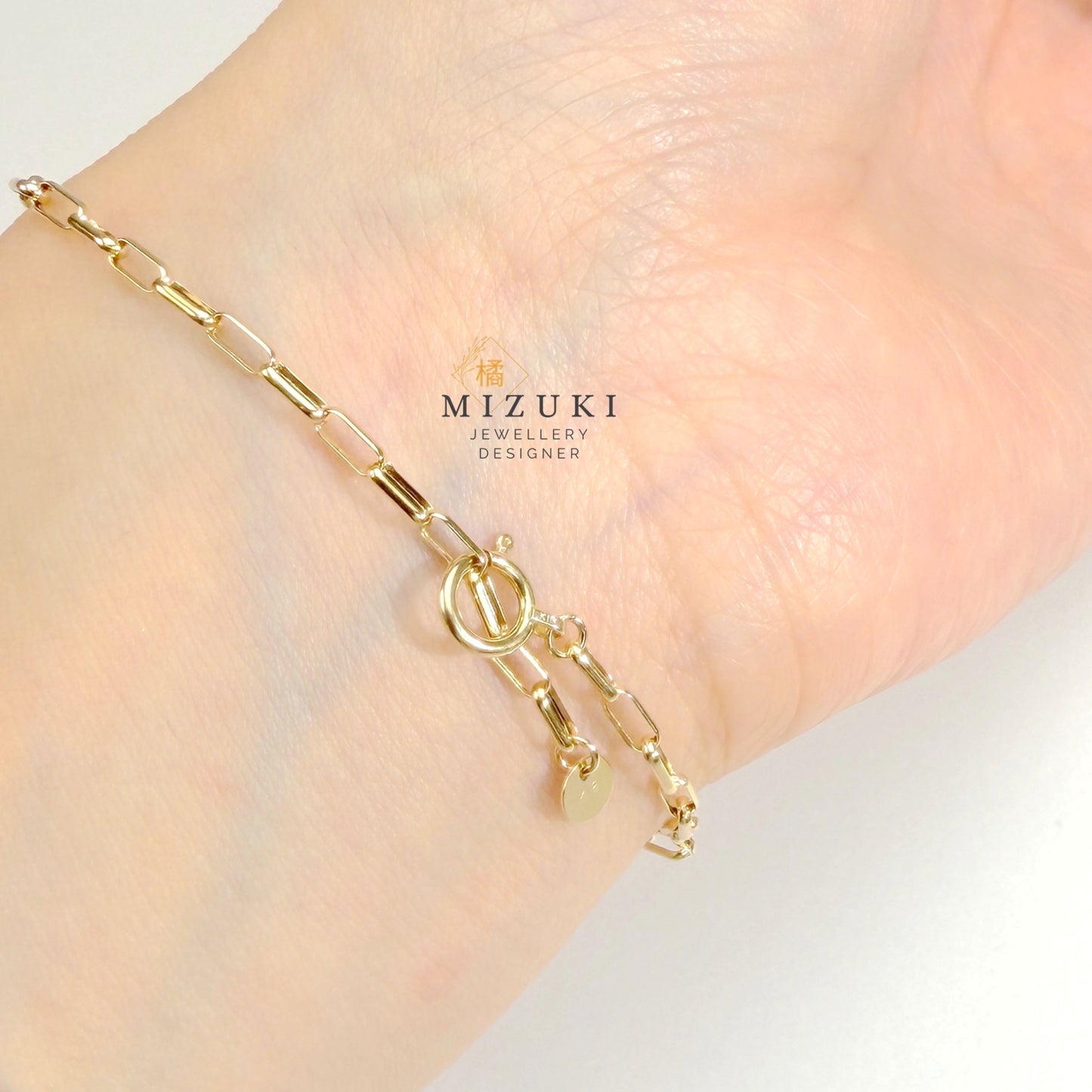 TACHIBANA｜18K 黃金長方鏈節手鍊｜K18 Paperclip Link Bracelet