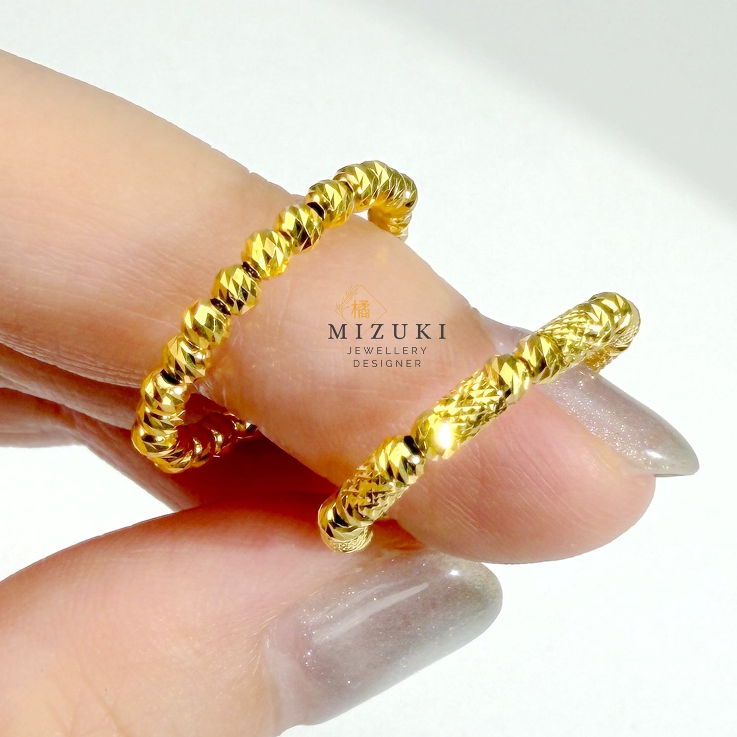 TACHIBANA｜24K 純黃金珠飾戒指 Free Ring｜K24 Bead Free Ring 日本高級珠寶