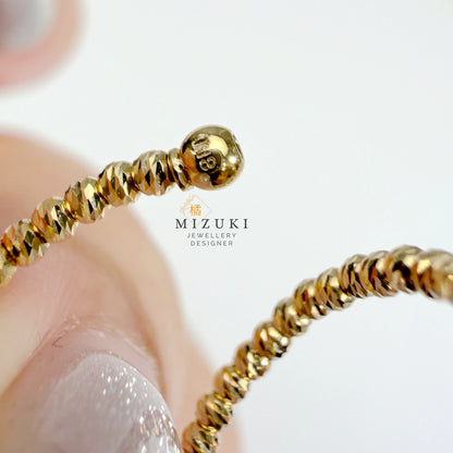 TACHIBANA｜18K 黃金雙圈珠飾記憶彈力戒指 Free Ring｜K18 Double Layer Bead Free Ring