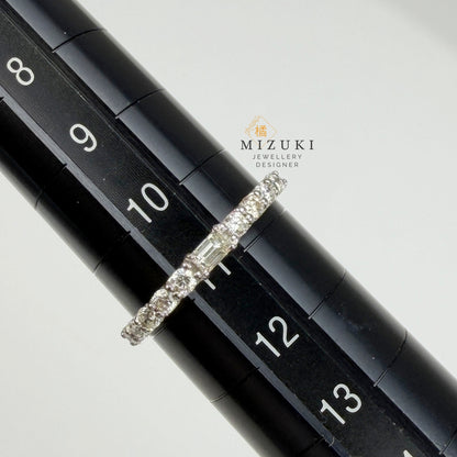 TACHIBANA｜PT 鉑金天然鑽石戒指｜0.30ct 圓鑽 × Baguette 梯鑽設計