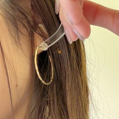 TACHIBANA｜18K 黃金經典圓圈耳環｜K18 Diamond Cut Hoop Earrings 日本精緻日常珠寶