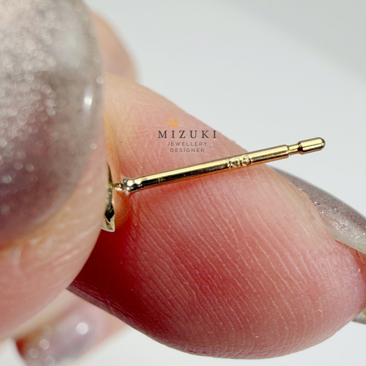 TACHIBANA｜18K 黃金 Bean 耳釘｜Mirror Polish Stud Earrings