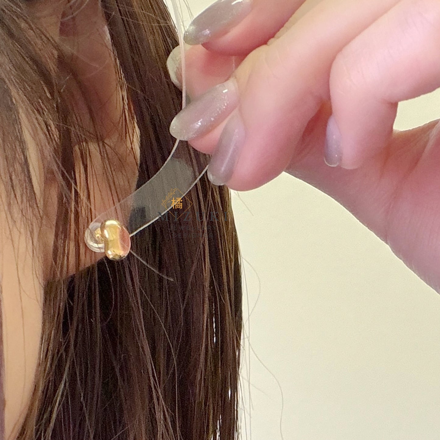 TACHIBANA｜18K 黃金 Bean 耳釘｜Mirror Polish Stud Earrings