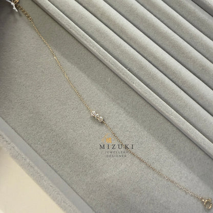 TACHIBANA｜0.30ct 三石鑽石手鍊｜0.30ct Three Stone Diamond Bracelet｜18K Gold