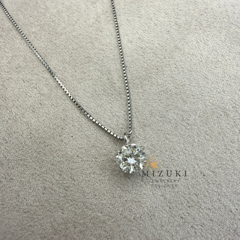超絲滑43cm鉑金PT950 天然鑽石單鑽項鏈 0.30ct 0.20ct