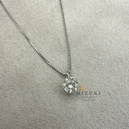 TACHIBANA｜鉑金 D Color 天然單鑽項鍊 0.215ct／0.30ct｜Classic Solitaire Diamond Necklace