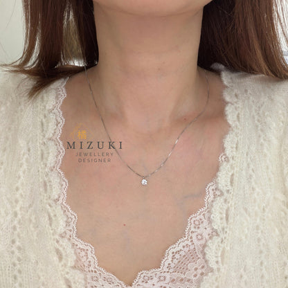 TACHIBANA｜鉑金 D Color 天然單鑽項鍊 0.215ct／0.30ct｜Classic Solitaire Diamond Necklace