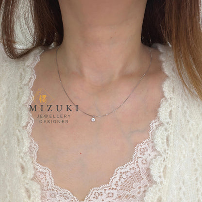 TACHIBANA｜鉑金 D Color 天然單鑽項鍊 0.215ct／0.30ct｜Classic Solitaire Diamond Necklace