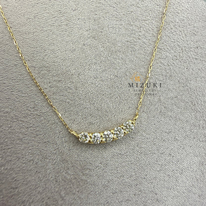 TACHIBANA｜18K金 0.20ct 天然鑽石弧形項鍊｜Arc Diamond Necklace