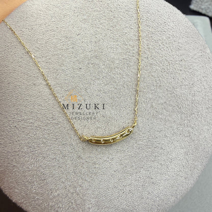 TACHIBANA｜18K金 0.20ct 天然鑽石弧形項鍊｜Arc Diamond Necklace