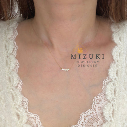 TACHIBANA｜18K金 0.20ct 天然鑽石弧形項鍊｜Arc Diamond Necklace