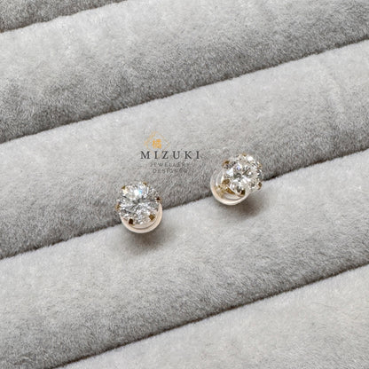 TACHIBANA｜1.0ct 天然鑽石耳釘｜PT900／18K金｜Classic Diamond Stud Earrings