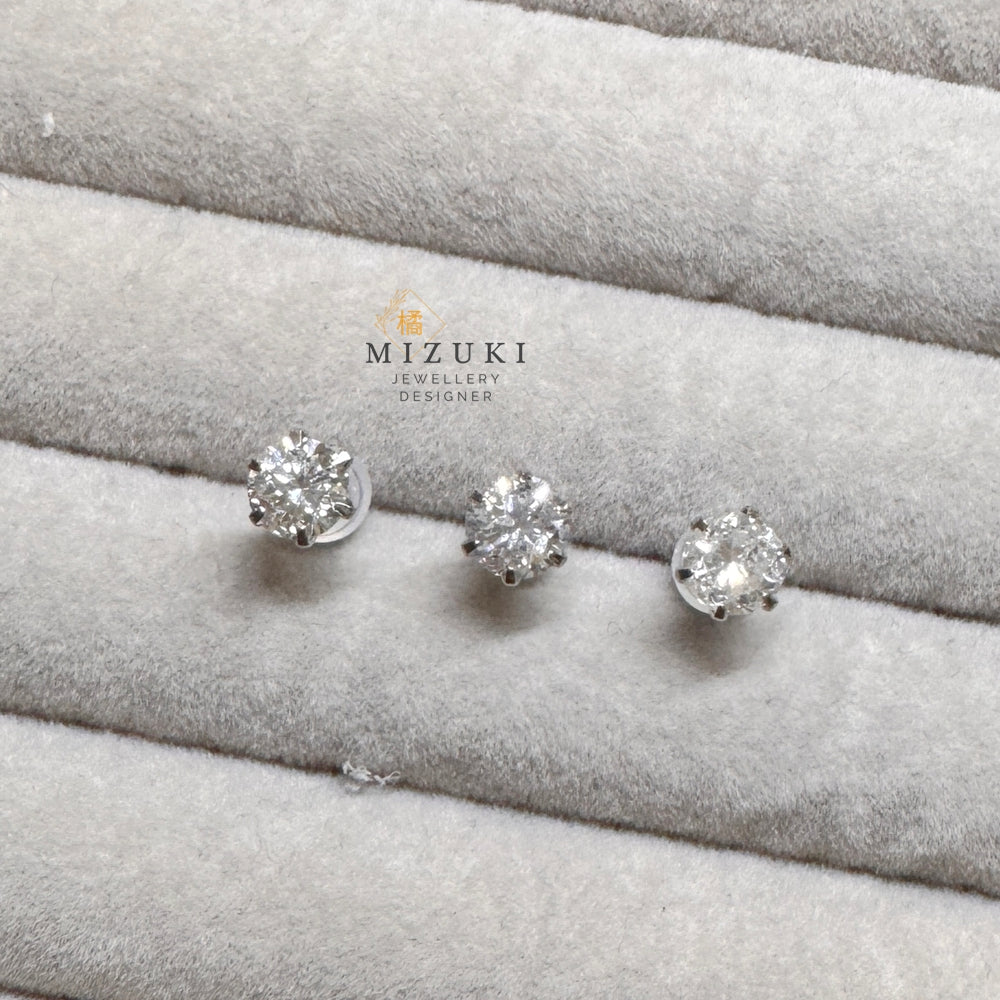 PT鉑金天然單鑽耳釘｜經典不敗1.2ct 1.3ct 1.4ct 鑽石