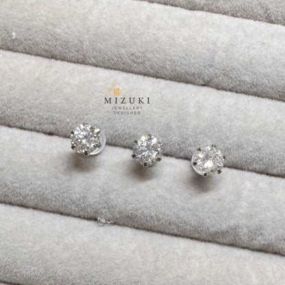TACHIBANA｜PT天然鑽石耳釘｜1.2ct・1.3ct・1.4ct｜Classic Diamond Stud Earrings