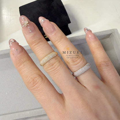 TACHIBANA｜0.25ct Pavé Diamond Half Eternity Ring｜K18・Platinum