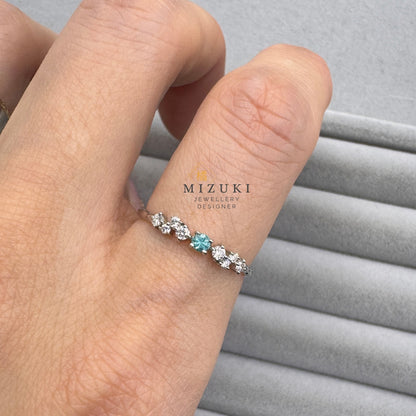 TACHIBANA｜鉑金藍鑽天然鑽石戒指｜Platinum Blue Diamond Ring