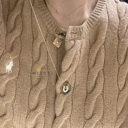 TACHIBANA｜18K金幸運馬蹄天然鑽石項鍊｜0.2ct天然鑽石・Lucky Horseshoe Necklace