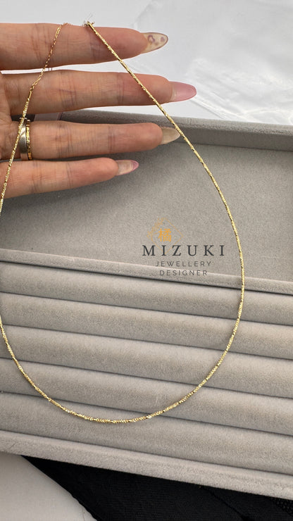 TACHIBANA｜18K金日系極細閃光鎖骨鏈｜Faceted Sparkle Chain Necklace