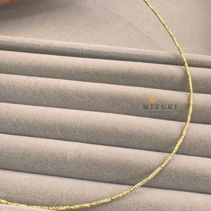 TACHIBANA｜18K金日系極細閃光鎖骨鏈｜Faceted Sparkle Chain Necklace