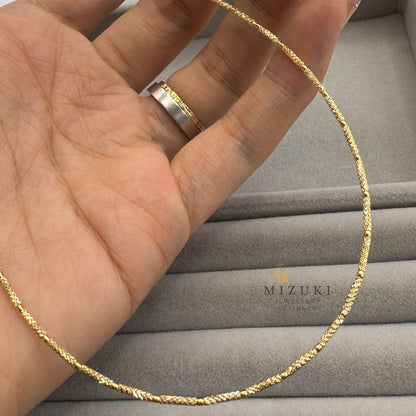 TACHIBANA｜18K金日系極細閃光鎖骨鏈｜Faceted Sparkle Chain Necklace