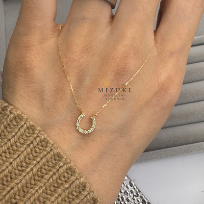 TACHIBANA｜18K金馬蹄鑽石項鍊｜Horseshoe Diamond Necklace