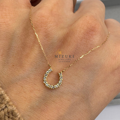 TACHIBANA｜18K金馬蹄鑽石項鍊｜Horseshoe Diamond Necklace