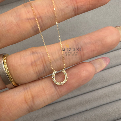 TACHIBANA｜18K金馬蹄鑽石項鍊｜Horseshoe Diamond Necklace