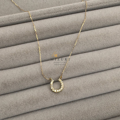 TACHIBANA｜18K金馬蹄鑽石項鍊｜Horseshoe Diamond Necklace