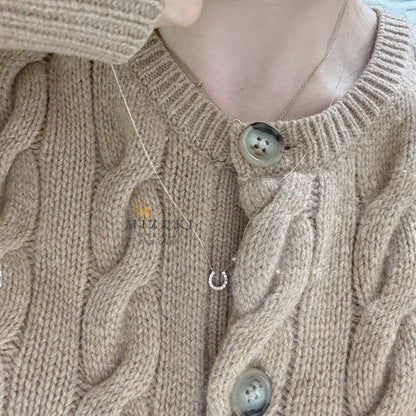 TACHIBANA｜18K金馬蹄鑽石項鍊｜Horseshoe Diamond Necklace