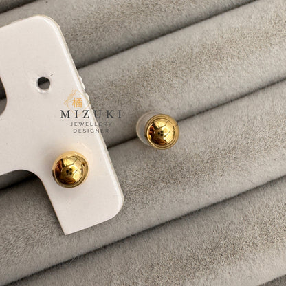 TACHIBANA｜5mm 鉑金／18K金經典圓珠耳釘｜Classic Bead Stud Earrings