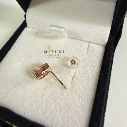 TACHIBANA｜18K玫瑰金2.0ct橢圓形摩根石耳釘｜Oval Morganite Stud Earrings
