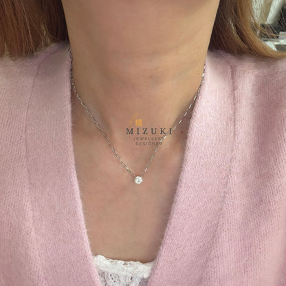 TACHIBANA｜0.50ct 天然鑽石項鍊｜K18・鉑金｜Signature Diamond Necklace