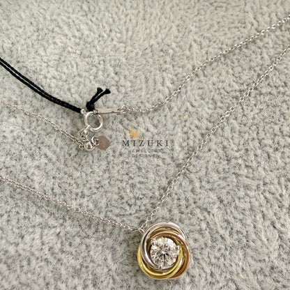 TACHIBANA｜0.50ct 三色旋轉光圈鑽石項鍊｜0.50ct Three-Tone Diamond Necklace｜PT × K18 × K18PG