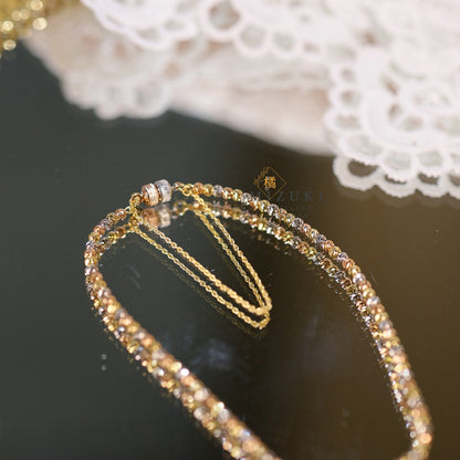 TACHIBANA｜18K 三色金圓珠磁石手鍊｜Tri-Tone Gold Bead Bracelet
