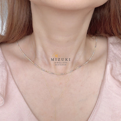 TACHIBANA｜18K 三色珠鍊項鍊｜黃金・鉑金・玫瑰金｜Fine Jewelry