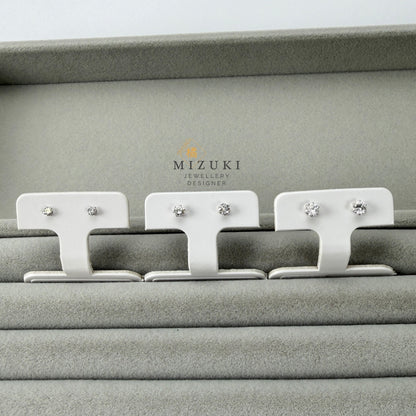 TACHIBANA｜天然鑽石經典六爪單鑽耳環 0.10ct–0.30ct｜Classic Diamond Stud Earrings