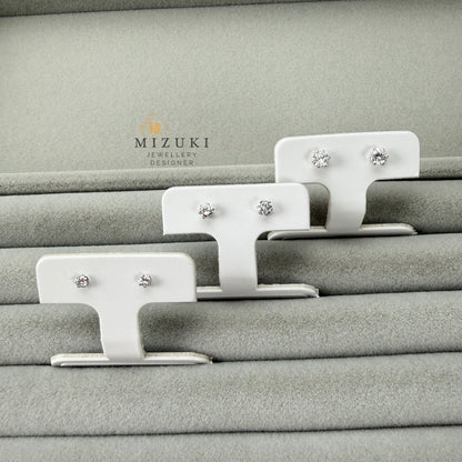 TACHIBANA｜天然鑽石經典六爪單鑽耳環 0.10ct–0.30ct｜Classic Diamond Stud Earrings
