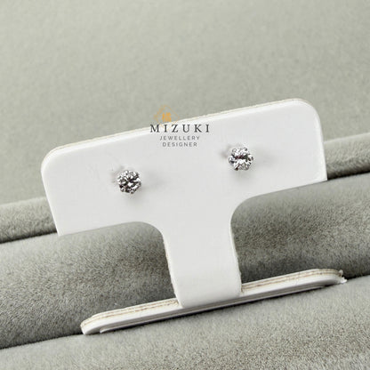 TACHIBANA｜天然鑽石經典六爪單鑽耳環 0.10ct–0.30ct｜Classic Diamond Stud Earrings