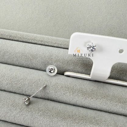 TACHIBANA｜天然鑽石經典六爪單鑽耳環 0.10ct–0.30ct｜Classic Diamond Stud Earrings