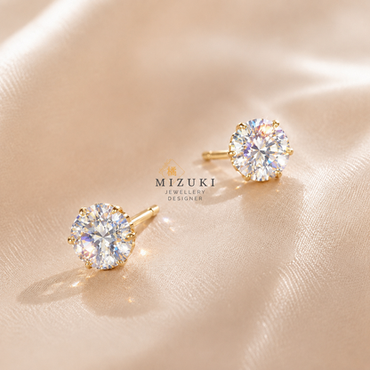 TACHIBANA｜18K 黃金 0.50ct 花朵群鑲天然鑽石耳釘｜Cluster Diamond Stud Earrings