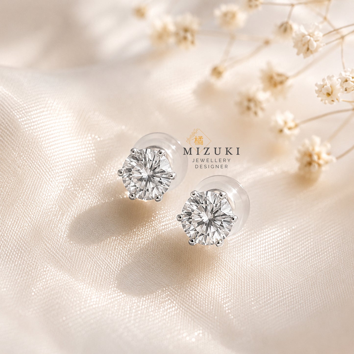 TACHIBANA｜PT950 鉑金 0.70ct Halo 天然鑽石耳釘｜Halo Diamond Stud Earrings