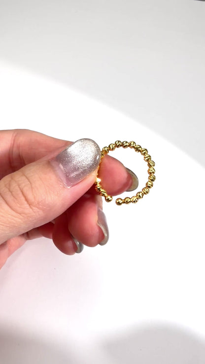 TACHIBANA｜24K 純黃金珠飾戒指 Free Ring｜K24 Bead Free Ring 日本高級珠寶