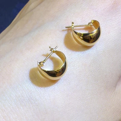 TACHIBANA｜18K 黃金半圓弧耳環｜Half Hoop Gold Earrings