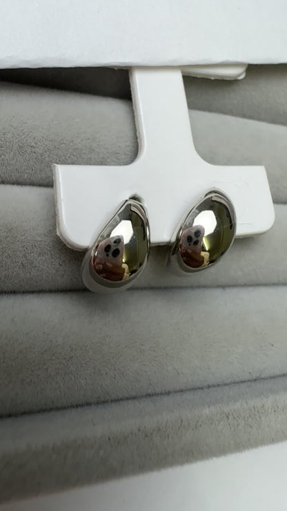 TACHIBANA｜月牙水滴耳環｜Crescent Teardrop Stud Earrings｜K18 / Pt900