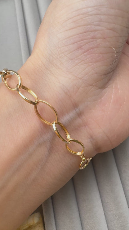 TACHIBANA｜18K 金橢圓鏈條手鍊｜Oval Link Bracelet