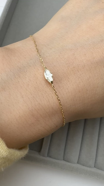 TACHIBANA｜18K 馬眼形鑽石 Solitaire 手鍊｜K18 Marquise Diamond Solitaire Bracelet