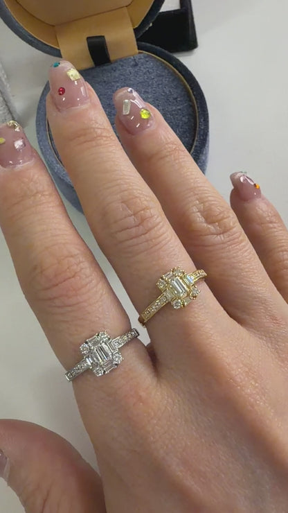 TACHIBANA｜0.40ct Step-Cut Diamond Ring｜K18・Platinum