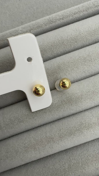 TACHIBANA｜5mm 鉑金／18K金經典圓珠耳釘｜Classic Bead Stud Earrings