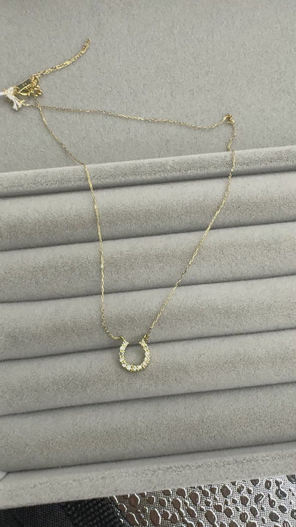 TACHIBANA｜18K金馬蹄鑽石項鍊｜Horseshoe Diamond Necklace