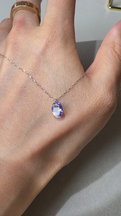 TACHIBANA｜鉑金天然藍寶石項鍊｜Oval Sapphire Necklace